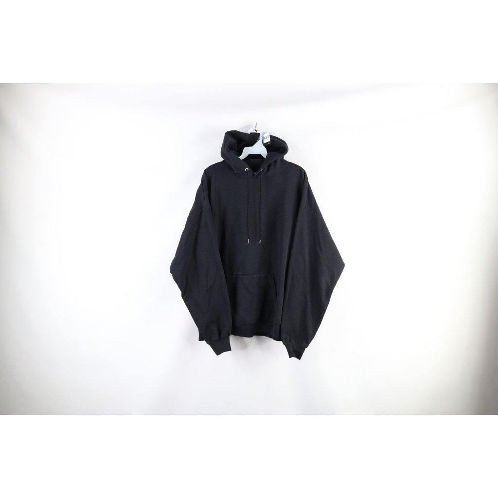 Vintage 90s Streetwear Mens Size Xl Faded Blank Hoodie Sweatshirt Black